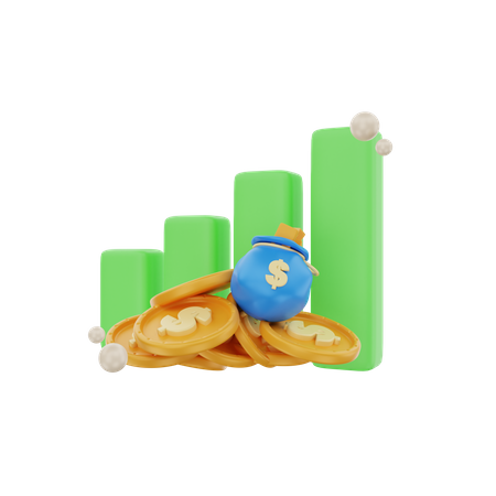 Financial Growth Chart  3D Icon