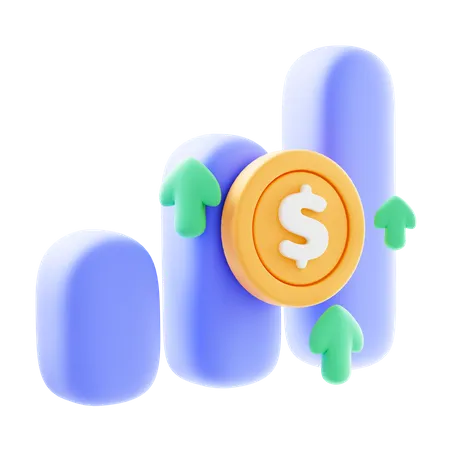 Financial Growth Chart  3D Icon