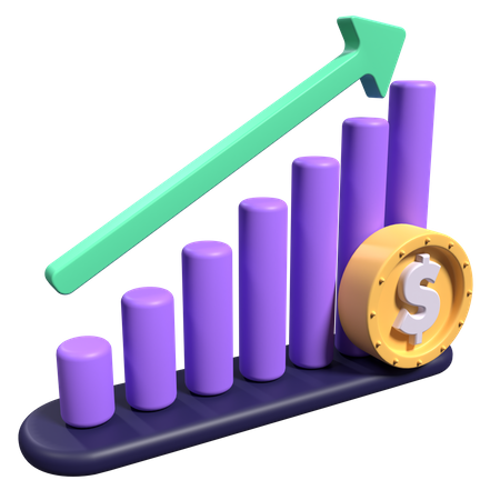 Financial Growth Chart  3D Icon