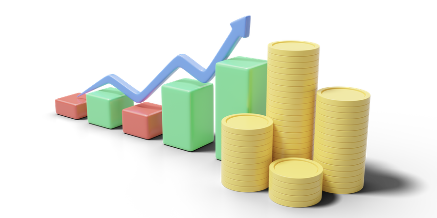 Financial Growth Chart  3D Icon