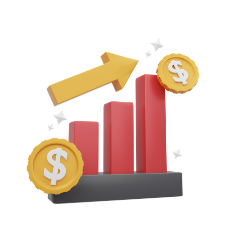 Financial Growth Chart  3D Icon