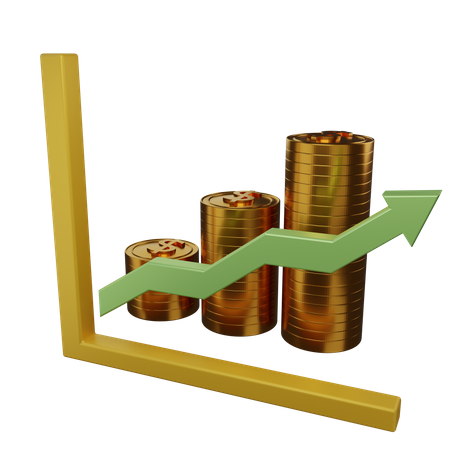 Financial Growth Chart  3D Illustration