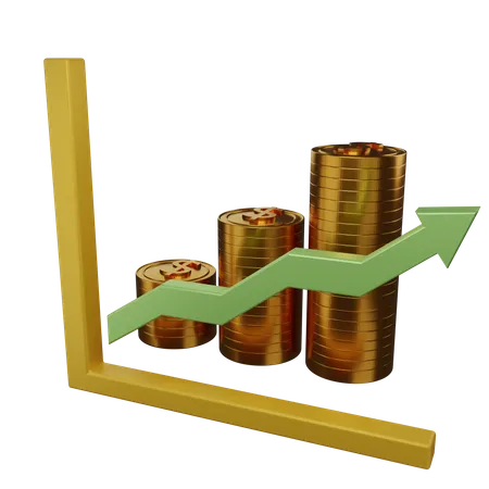 Financial Growth Chart  3D Illustration