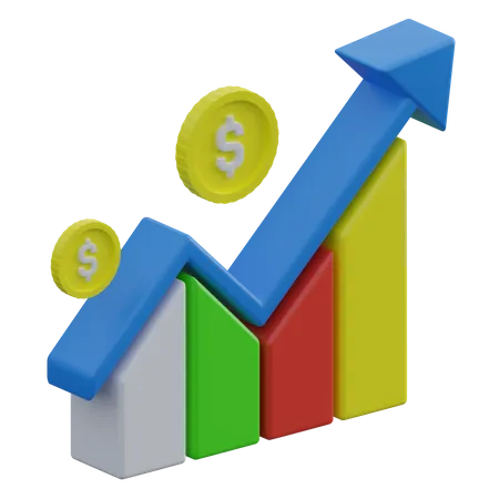 Financial Growth Chart  3D Icon