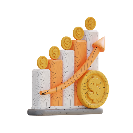 Financial Growth Chart  3D Icon