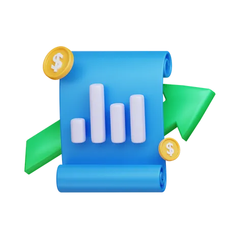 3 D Analytics Graph Grow Up Marketing Icon 3D Icon
