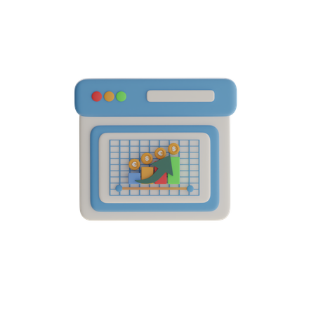 Financial Growth Dashboard  3D Icon