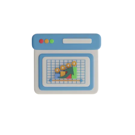 Financial Growth Dashboard  3D Icon