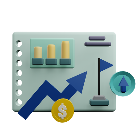 Financial Growth Up  3D Icon