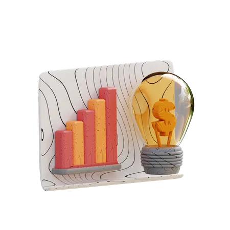 3 D Illustration Business Financial Idea Graph 3D Icon