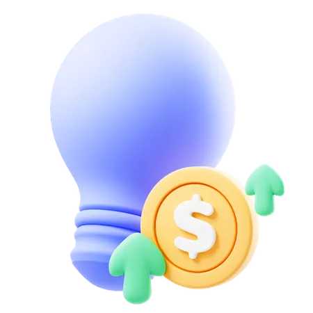 Dea Make Money Coin And Growing Business Finance Investment Light Bulb Like Idea Make Earning 3D Icon