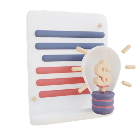 Financial Idea Document  3D Icon