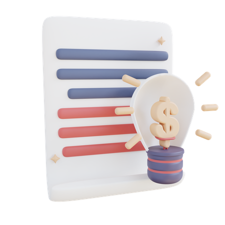 Financial Idea Document  3D Icon