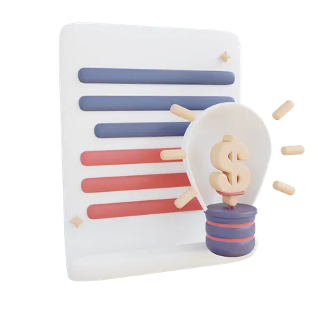 3 D Illustration Financial Idea Document 3D Icon