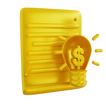 3 D Illustration Financial Idea Document 3D Icon