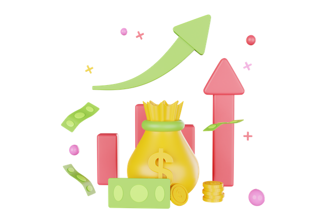 Financial investment growth  3D Icon