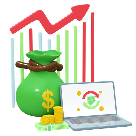 Financial Investment Growth 3D Icon