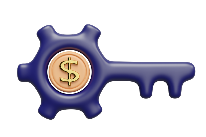 Financial Key  3D Icon