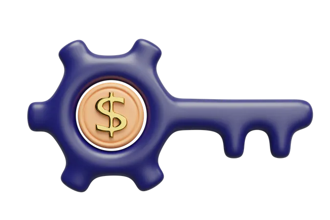 Financial Key  3D Icon