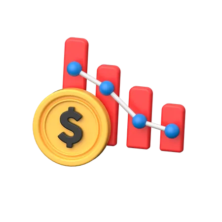 A Graphical Representation Depicting Financial Decline Or Negative Performance Commonly Used In Analytics And Reporting For Businesses 3D Icon