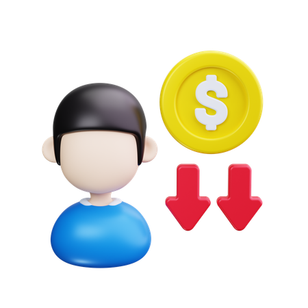 Financial loss  3D Icon