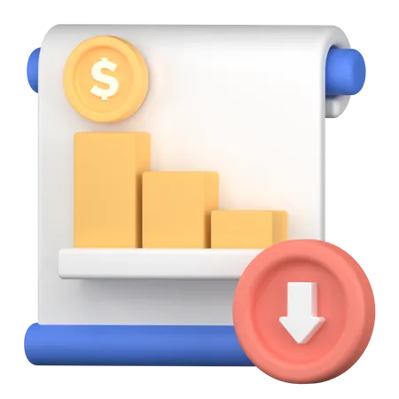 Financial Performance Is Down 3D Icon