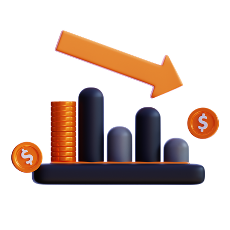 Financial loss Chart  3D Icon