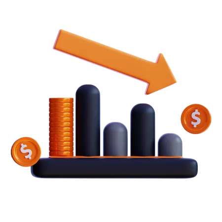 Financial loss Chart  3D Icon