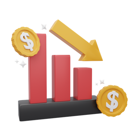 Financial loss Chart  3D Icon