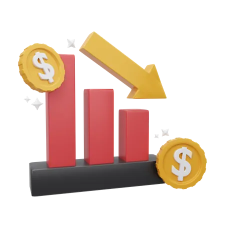 Financial loss Chart  3D Icon