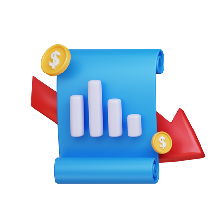 Financial Loss Chart  3D Icon