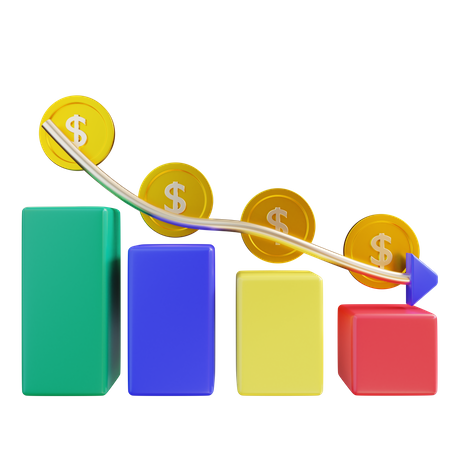 Financial Loss Chart  3D Icon