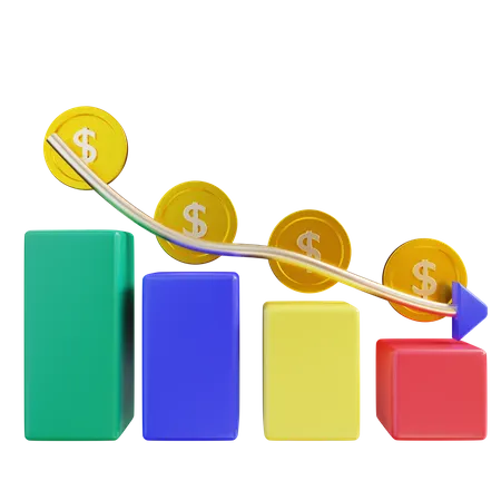 Financial Loss Chart  3D Icon