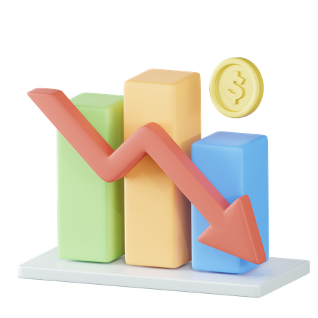 Financial Loss Chart  3D Icon