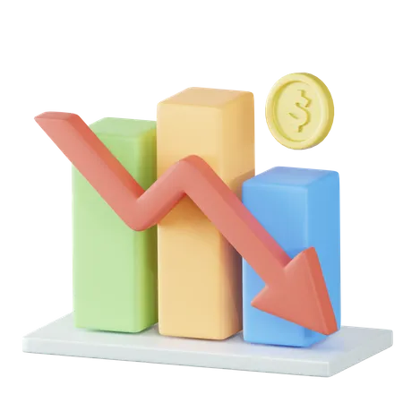 Financial Loss Chart  3D Icon