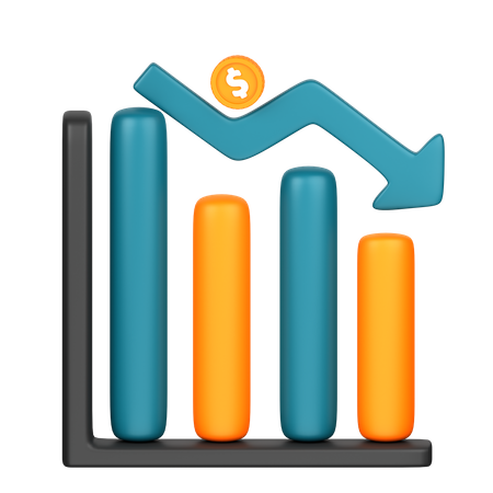 Financial Loss Chart  3D Icon