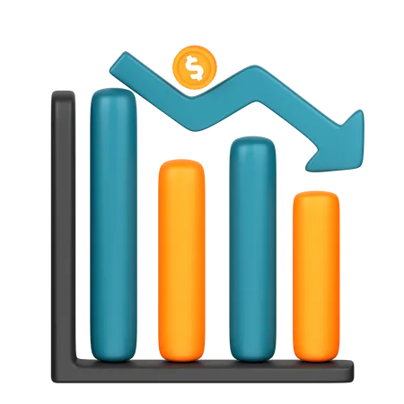 Financial Loss Chart  3D Icon