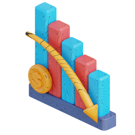 Financial Loss Chart  3D Icon