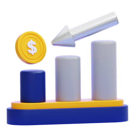 Financial Loss Chart  3D Icon