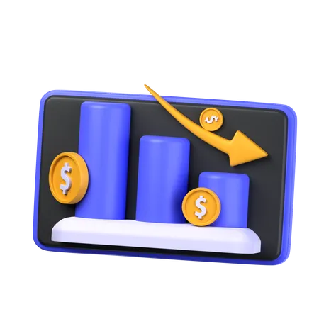 Financial Loss Chart  3D Icon