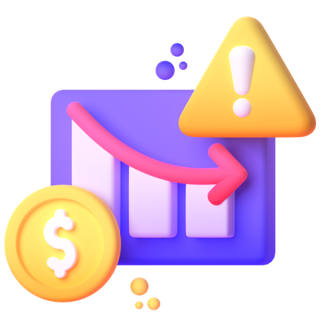 Financial Loss Chart  3D Icon