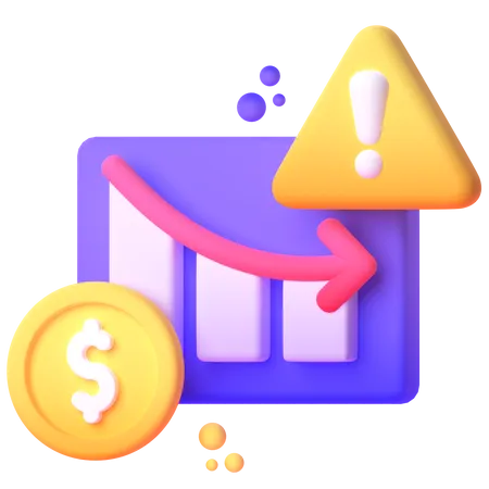 Financial Loss Chart  3D Icon