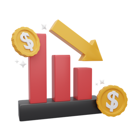 Financial loss Chart 3D Icon