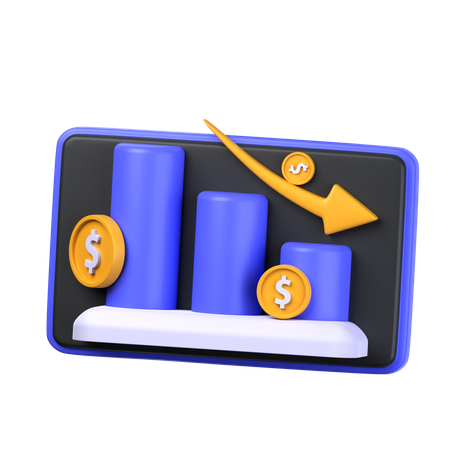 Financial Loss Chart  3D Icon