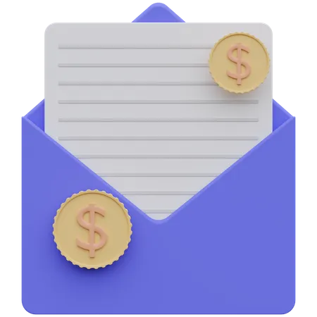 Financial Mail 3 D Icon Illustration 3D Icon