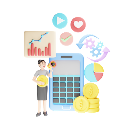 Financial Management  3D Illustration