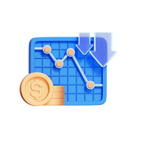 Financial Market Downtrend  3D Icon