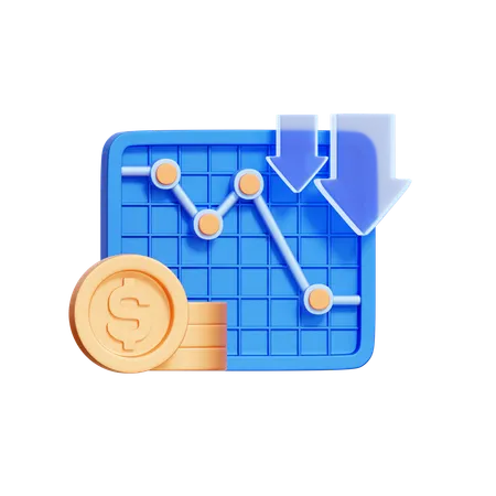 Financial Market Downtrend  3D Icon