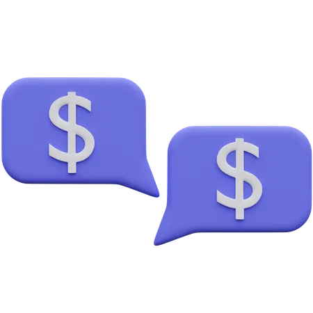 Financial Conversation Chatting 3 D Icon Illustration 3D Icon