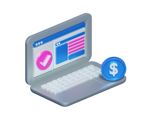 Financial Monitroing  3D Icon